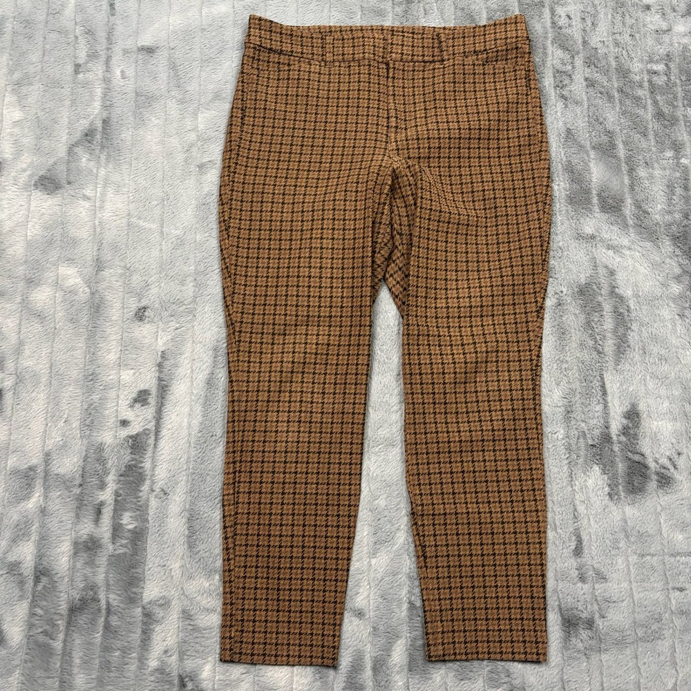 Old Navy High-Rise Pixie Skinny Pants Brown Houndstooth Plaid Size 10
